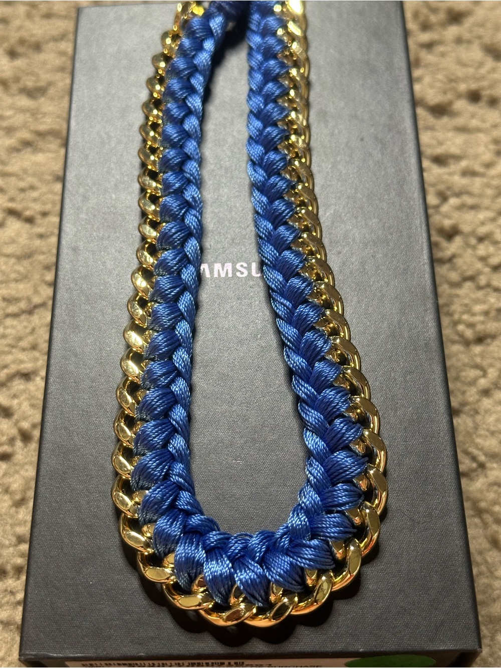 JAMI Brand Blue Braided Chain Tassel Necklace - Unbranded